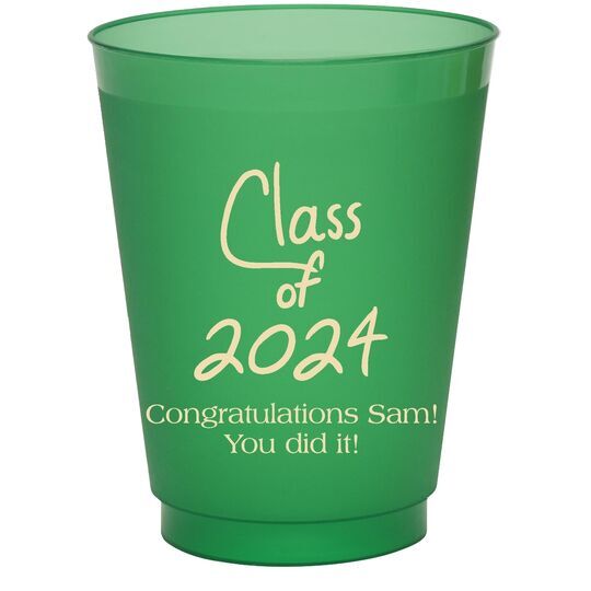Fun Class of 2024 Colored Shatterproof Cups